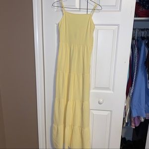 H&M Yellow Tiered Maxi Dress